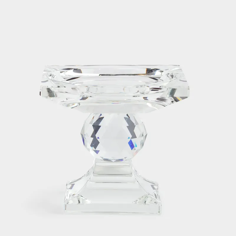 Подсвечник, 8 см, для цилиндрической свечи, на ножке, кристальное стекло, Lux crystal