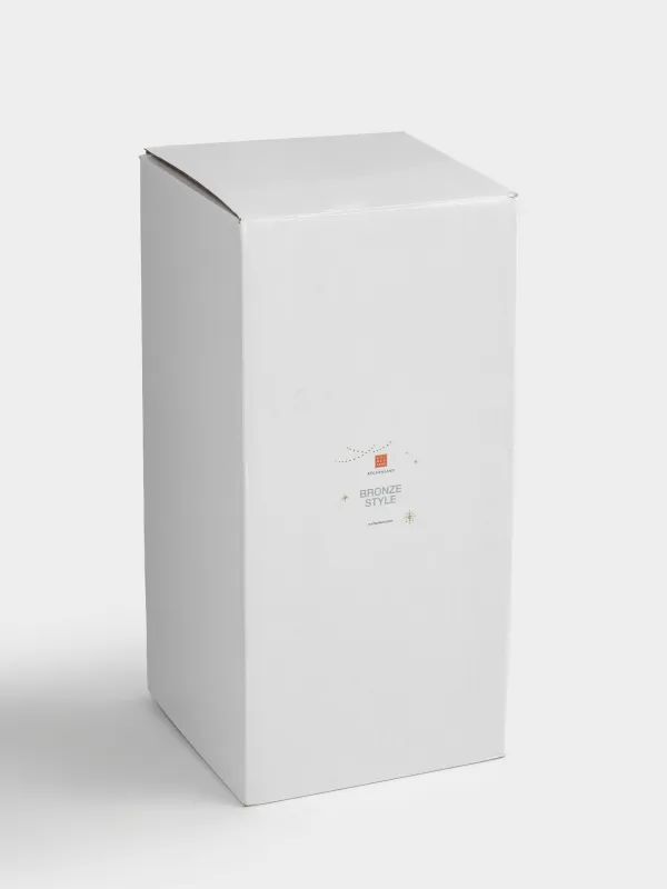 Снежный фонарь, 28 см, с подсветкой, пластик, бронзовый, Шишка, Bronze style, image-5