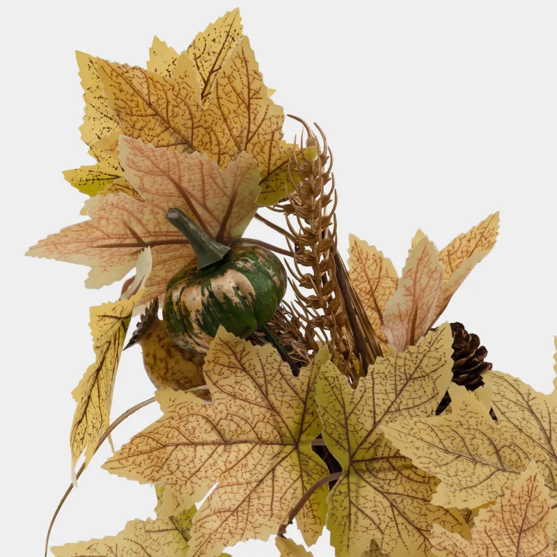 Сәндік бұтақ-гирлянд, 64 см, полиэстер/пенопласт, Алтын жапырақтар, Golden glow decor, image-3