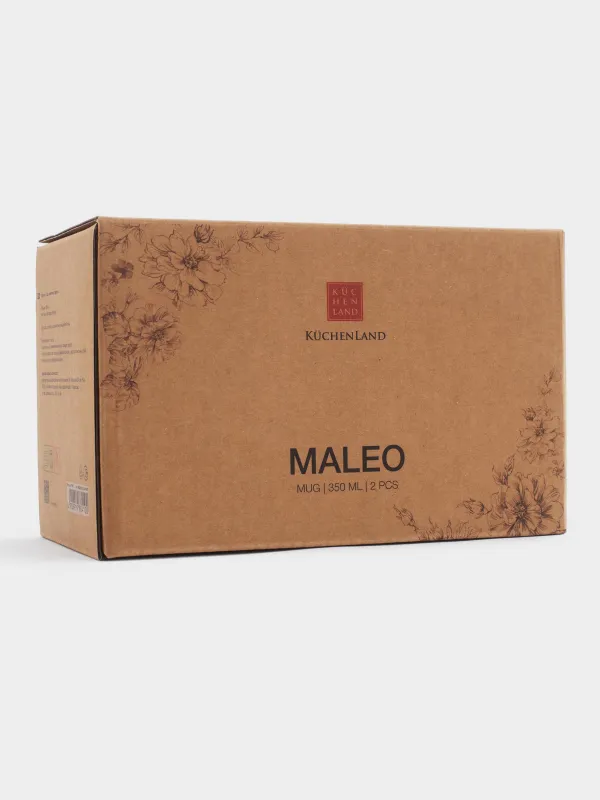 Кружка, 350 мл, 2 шт, Бежевые цветы, Maleo, image-4