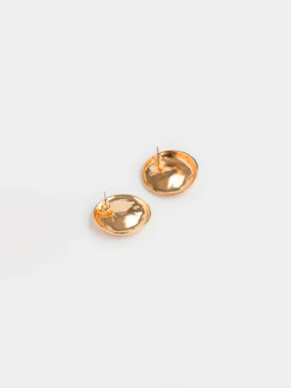 Пуссет сырғалары, 3 см, 2 дана, металл, алтын, Jewelry, image-1