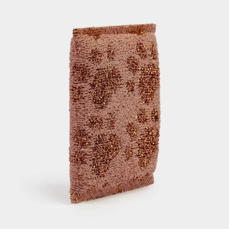 Губка для мытья посуды, 12х9 см, двустронняя, полиэстер/поролон, бронзовая, Лапки, Clean