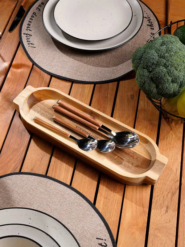 Ас тәрелкесі, 35x11 см, тұтқалары бар, ағаш, Noble tree, image-7