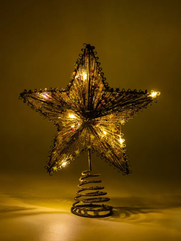 Звезда на елку, 20х25 см, полиэстер/металл, Christmas sparkle, image-4