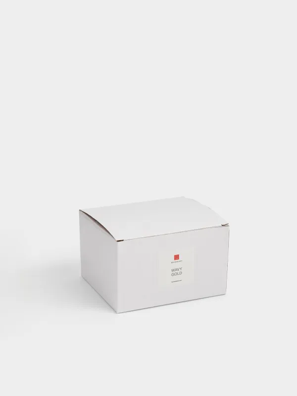 Шай жұбы, 1 адам, 2 зат, 280 мл, фарфор Р, сүт түстес, Just bloom, Толқынды жиек, Wavy gold, image-5