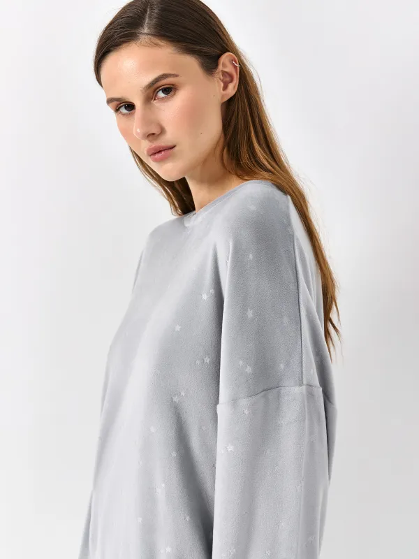 Әйелдер киім жиынтығы, үйге арналған, өлшемі S, шалбары бар, полиэстер/эластан, көгілдір, Жұлдыздар, Linna, image-4