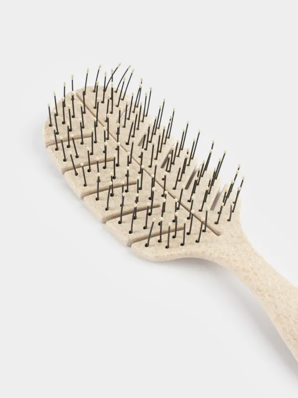 Шашқа арналған массаж тарағы, 23 см, өсімдік талшығы/пластик, сарғылт, Demo, image-5