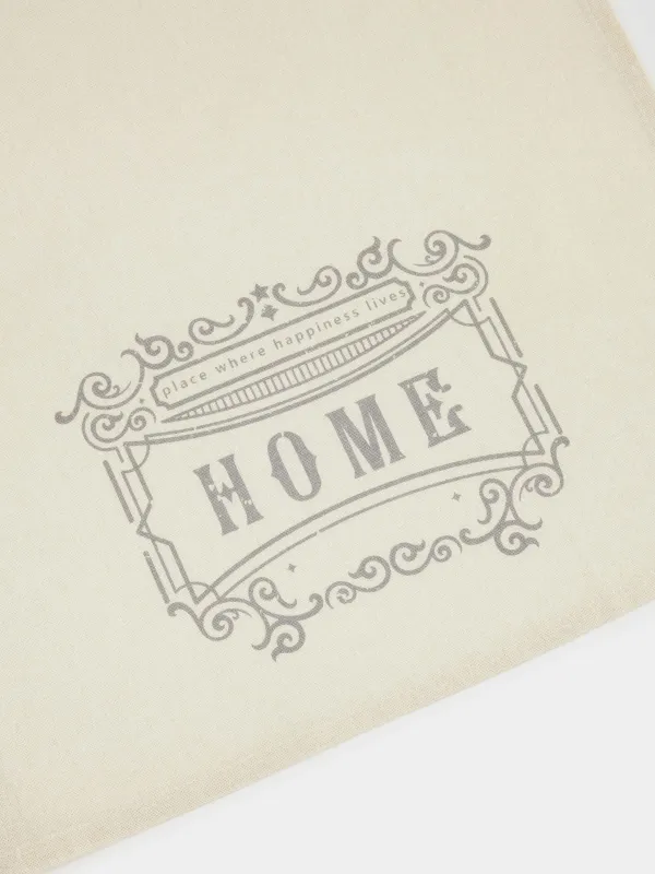 Полотенце кухонное, 40х60 см, 2 шт, хлопок, бежевое/серое, Place where happiness lives, Stripe, image-1