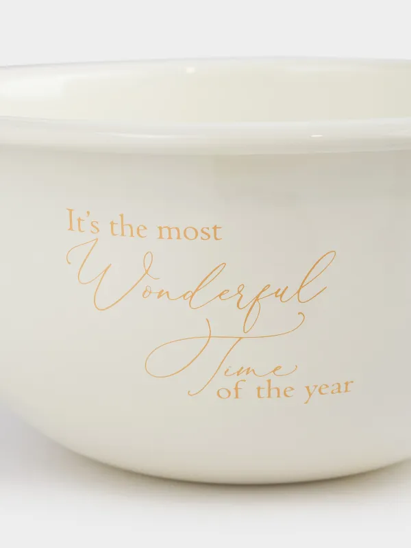 Миска, 1,8 л, с крышкой, металл эмалированный/пластик, молочная, Wonderful Time, Autumn enamel, image-3