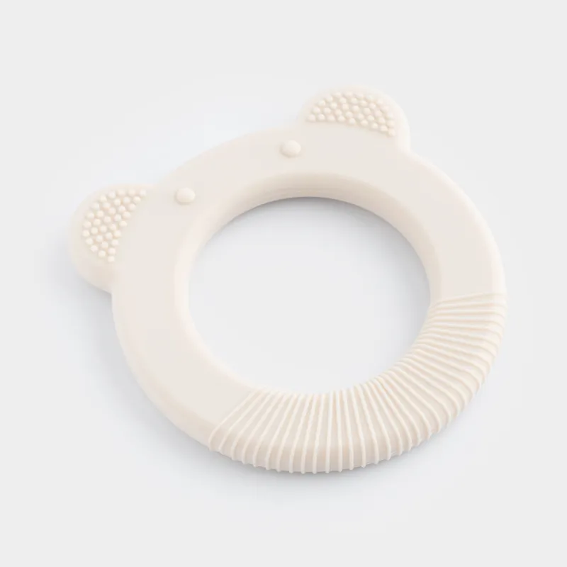 Тіс тазалағыш ойыншық, 7 см, силикон, сарғылт-қоңыр, Аю, Kiddy, image-1