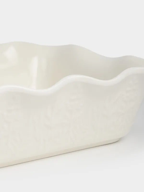 Форма для запекания, 32х24 см, керамика, прямоугольная, молочная, Ветви, Forest ode, image-2