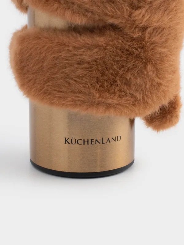 Термос, 500 мл, білезік ойыншығы бар, болат/полиэстер, алтын, сарғылт-қоңыр аю, Classic gold, image-4