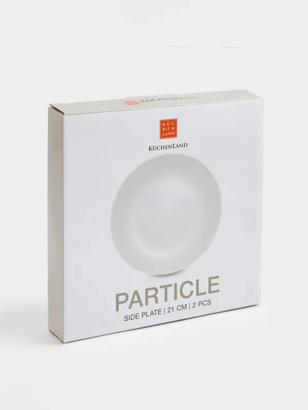 Тіскебасар тәрелкесі, 21 см, 2 дана, керамика, сүт түстес, дақты, Particle, image-7