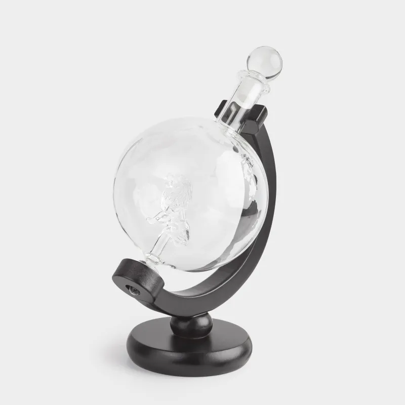 Графин, 650 мл, на подставке, стекло Б/дерево, Глобус со львом, Bar, image-1