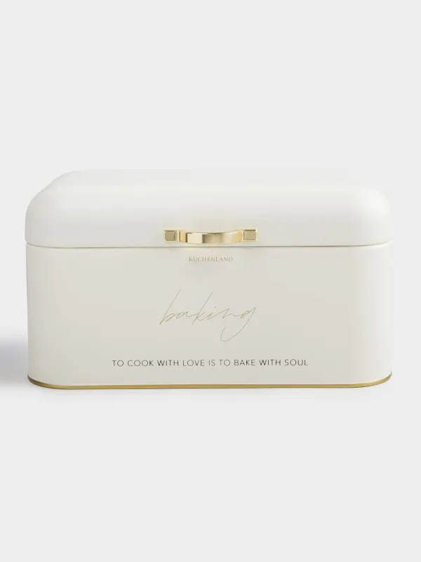 Хлебница, 30х16х18 см, металл, прямоугольная, молочно-золотистая, Autograph, image-0