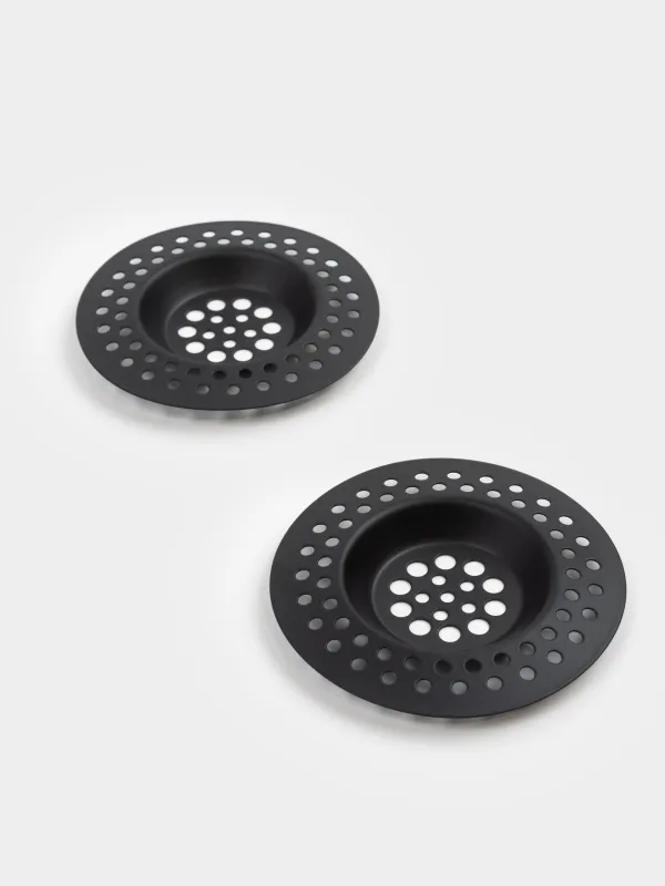 Раковина сүзгісі, 7 см, 2 дана, болат, Қара, Black style, image-1