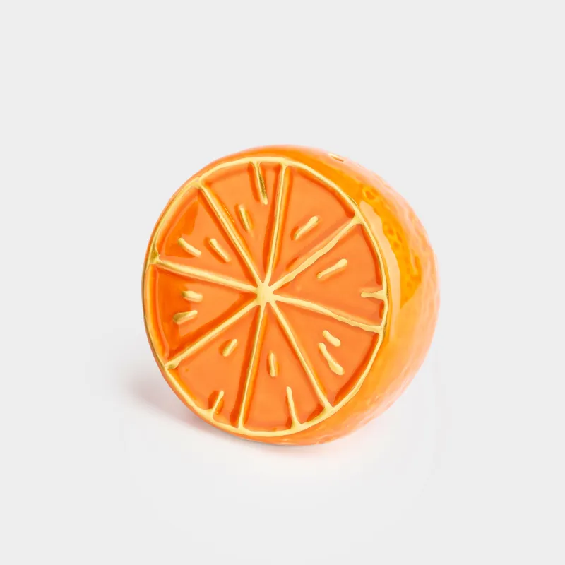 Тұз немесе бұрышқа арналған ыдыс, 7 см, керамика, қызғылт сары-алтын, Апельсин, Fruit