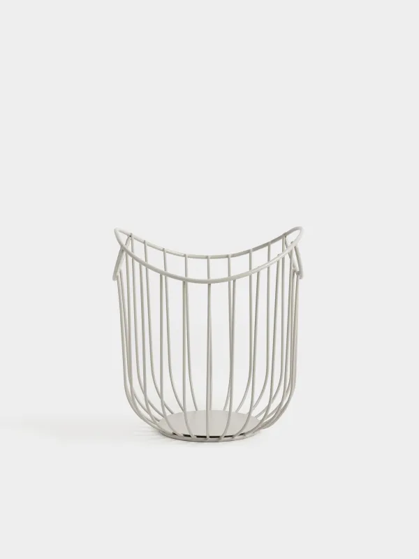 Корзина для фруктов, 18х20 см, металл, серо-бежевая, Twist beige, image-0