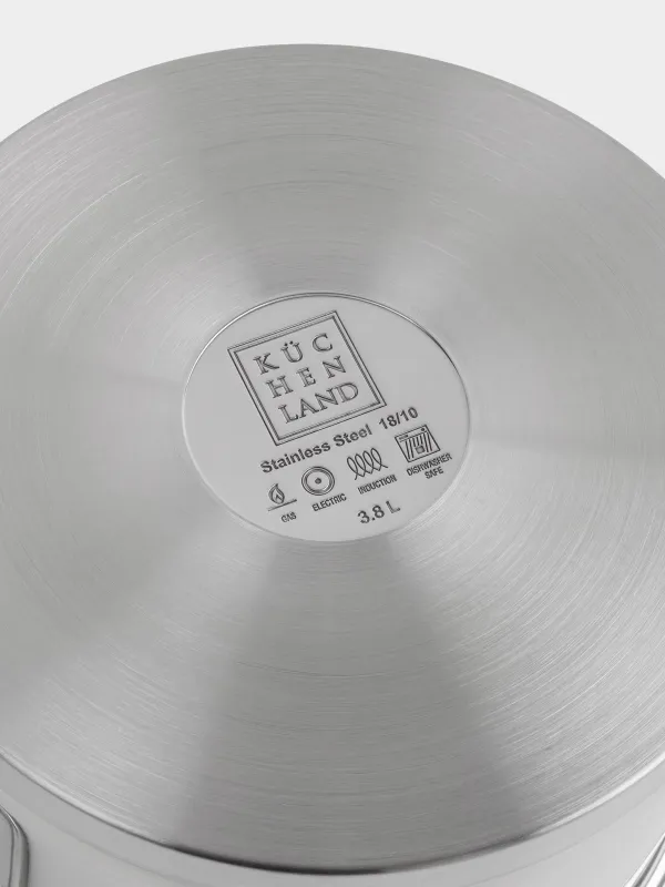 Кастрюля, 20 см, 3,8 л, с крышкой, сталь/стекло Б, Silver Stone, image-7