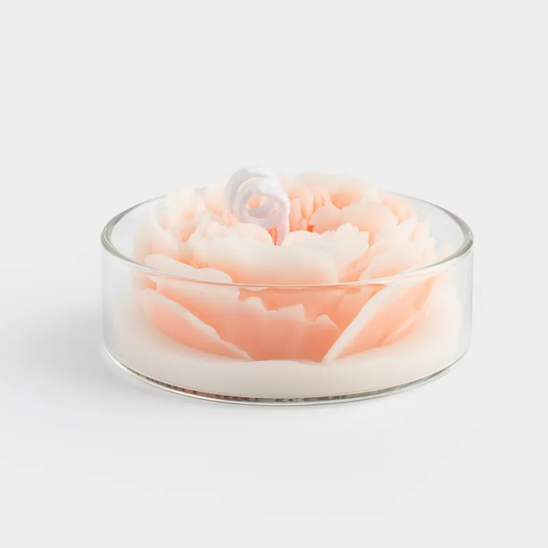 Шам, 7 см, шам ұстағышта, шыны, Гүл, Rose, image-0