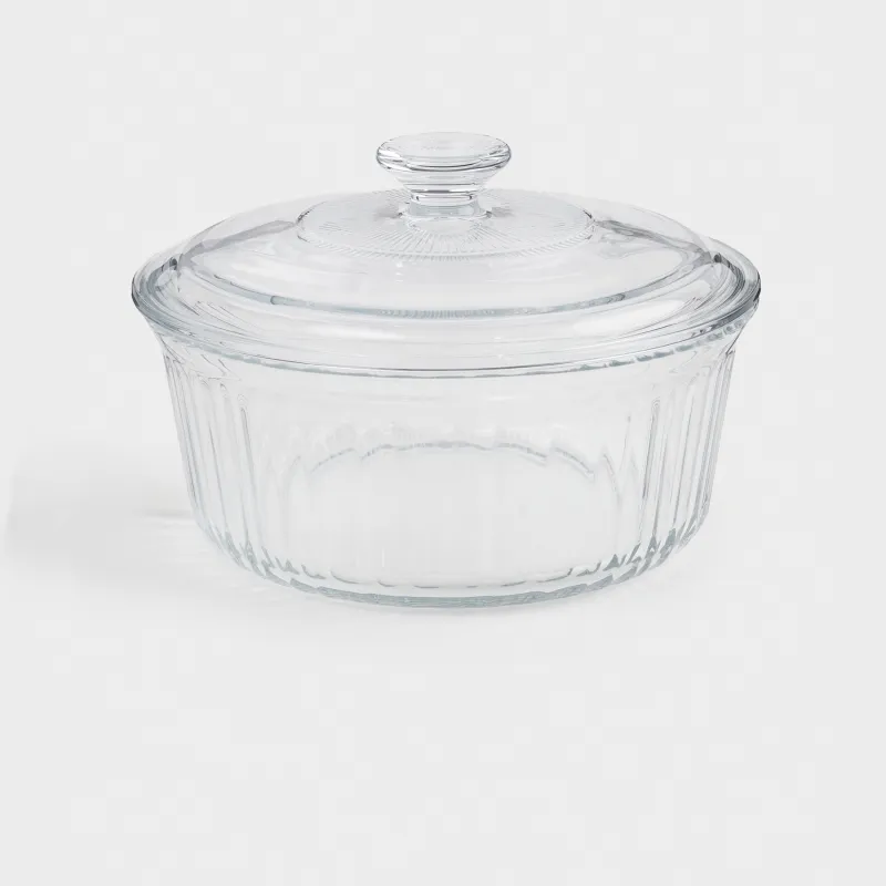 Пісіруге арналған ыдыс, 22 см, 2,4 л, қақпағы бар, шыны Т, дөңгелек, Cook ribbed