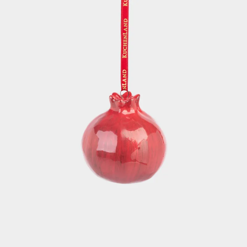 Игрушка елочная, 7 см, керамика, бордовая, Гранат, Fruits