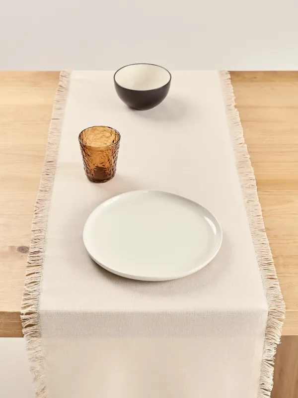 Үстел төсеніші, 40х160 см, шашағы бар, мақта, сарғылт-қоңыр, Framed, image-4