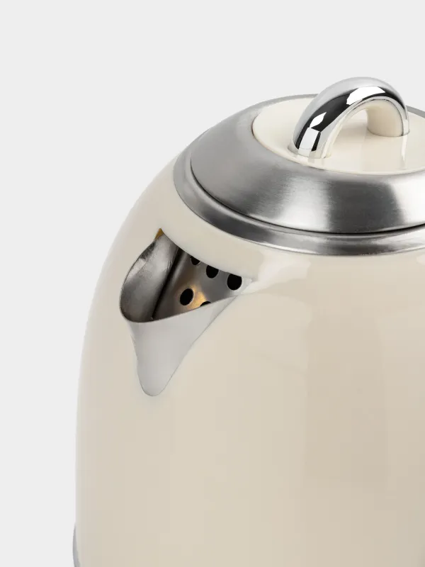 Чайник электрический, 1,5 л, 1350 Вт, сталь/пластик, молочный, Vintage kitchen, image-1