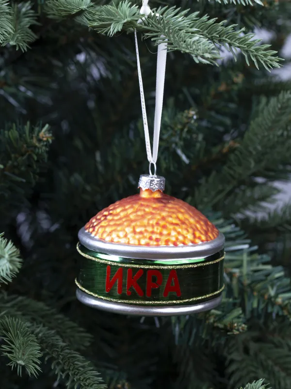 Игрушка елочная, 8х6 см, Банка икры, Figure christmas, image-3