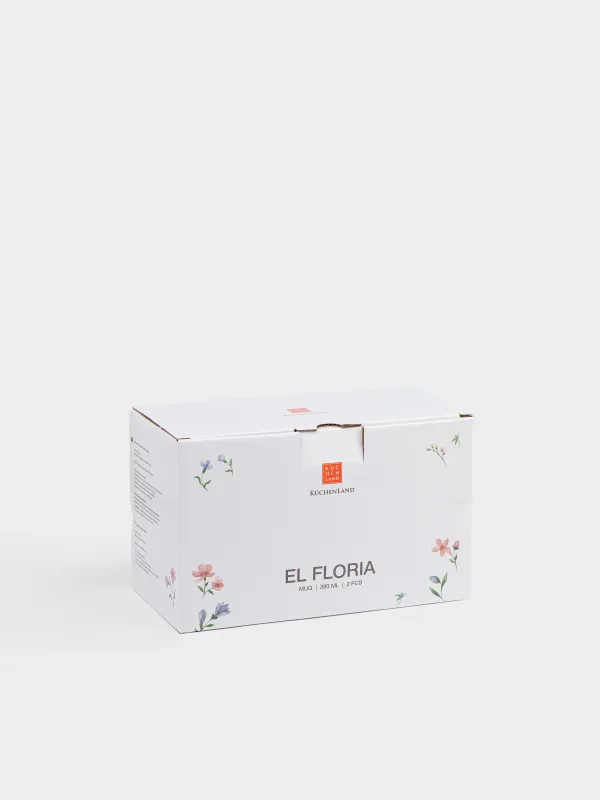 Саптыаяқ, 380 мл, 2 дана, фарфор N, ақ, Нәзік гүлдер, El floria, image-6