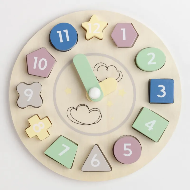 Игрушка-сортер, 22 см, развивающая, дерево, Часы, Kiddy
