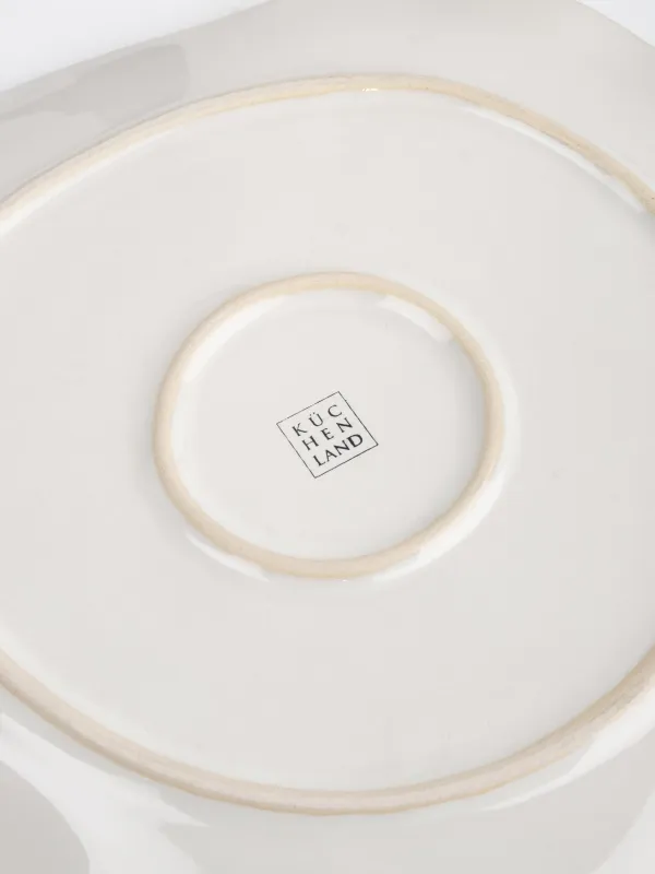 Тарелка обеденная, 27 см, керамика, белая, Неровный край, Bumpy, image-3