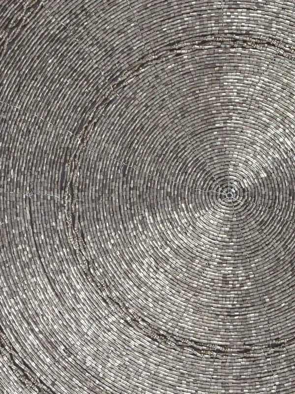 Аспаптарға арналған майлық, 36 см, моншақтар, дөңгелек, қою сұр, Shiny beads, image-4