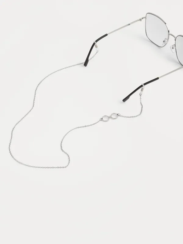 Көзілдірік тізбегі, 75 см, аспасы бар, металл, күміс, Skye, image-3