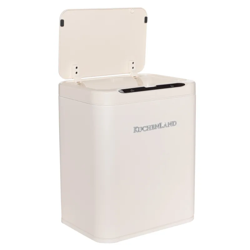 Ведро для мусора, 13 л, сенсорное, сталь/пластик, прямоугольное, бежевое, Vintage kitchen, image-2