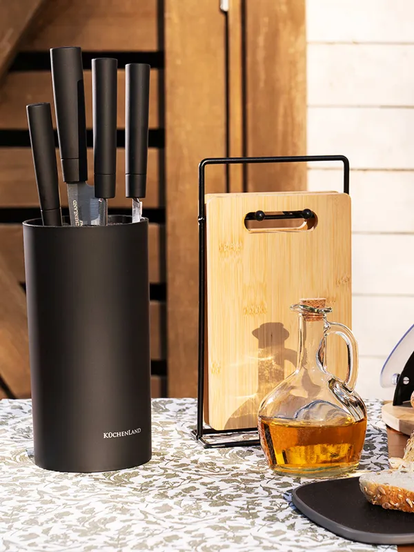 Кесу тақтасы,, 22х14 см, 4 дана, тұғырда, бамбук/болат, тікбұрышты, Bamboo, image-10