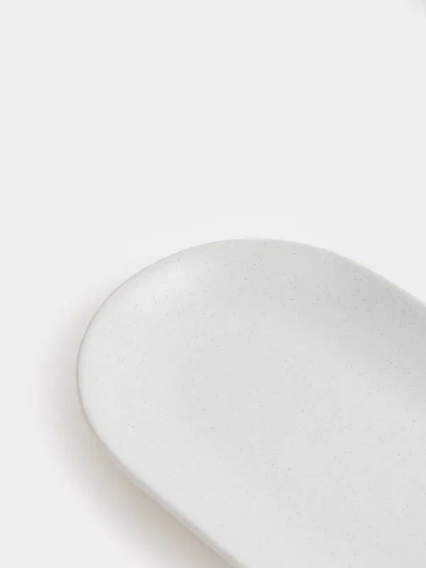 Ыдыс, 25х13 см, керамика, сопақша, сүт түстес, дақты, Particle, image-2