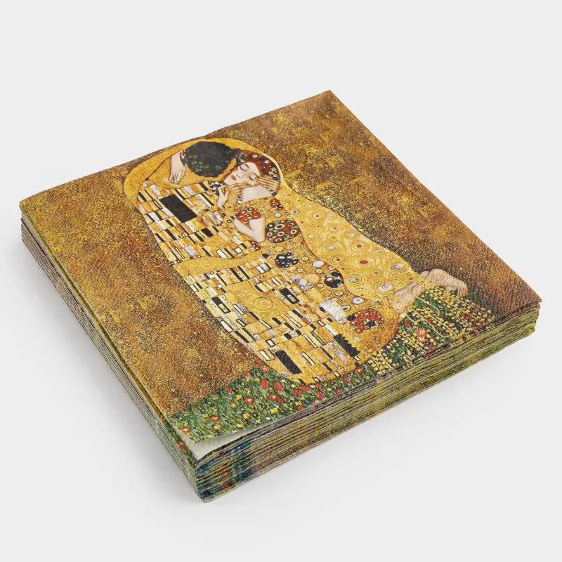 Қағаз майлықтар, 33х33 см, 20 дана, Климт, Поцелуй, Art поцелуй, image-1
