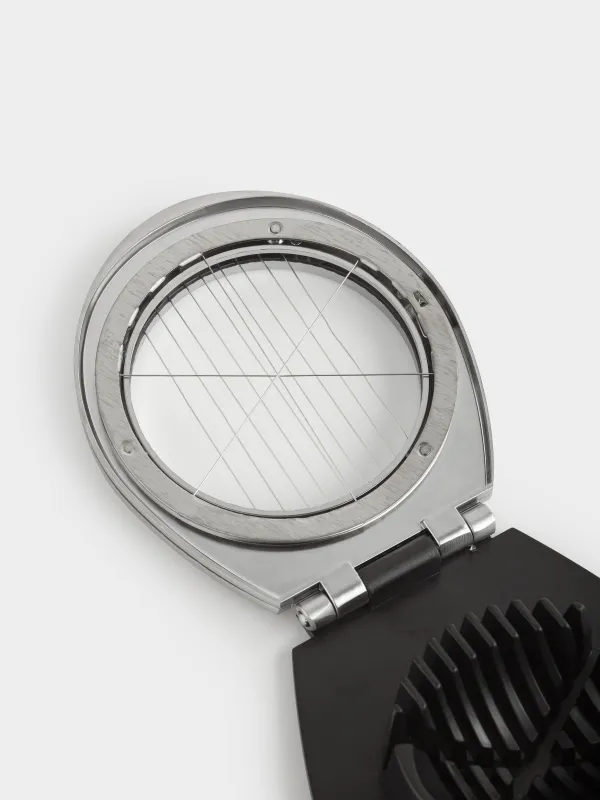 Жұмыртқа кескіш, 11 см, 2-і 1-де, металл/пластик, күміс-қара, Start, image-1