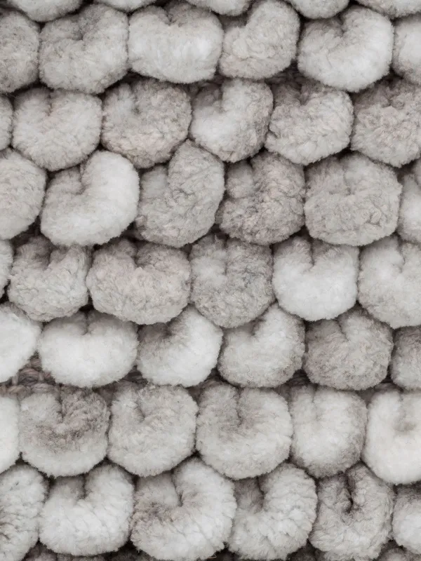 Кілем, 60х100 см, полиэстер / мақта, сұр, көпіршіктер, image-1