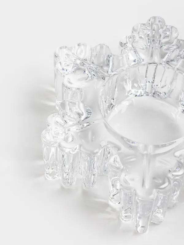 Подсвечник, 11 см, для чайной свечи, стекло, Снежинка, Snowfall, image-3