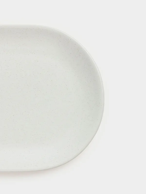 Ыдыс, 37х18 см, керамика, сопақша, сүт түстес, дақты, Particle, image-3