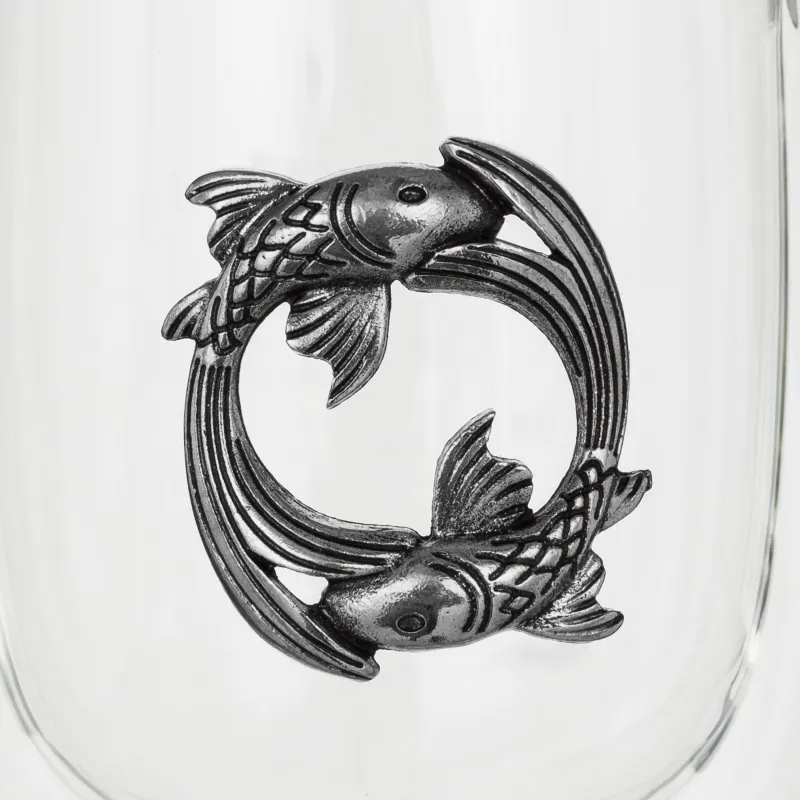 Саптыаяқ, 350 мл, металлдан жасалған шыны, күміс, Балықтар, Air zodiac, image-5