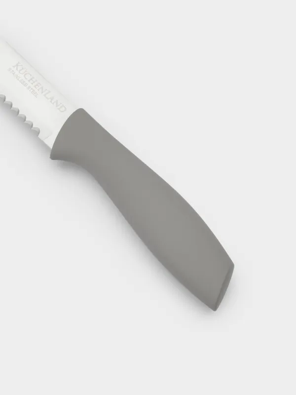 Пышақтар жинағы, 5 зат, тұғырыққа қойылған, болат/пластик, сұр, Grey steel, image-4