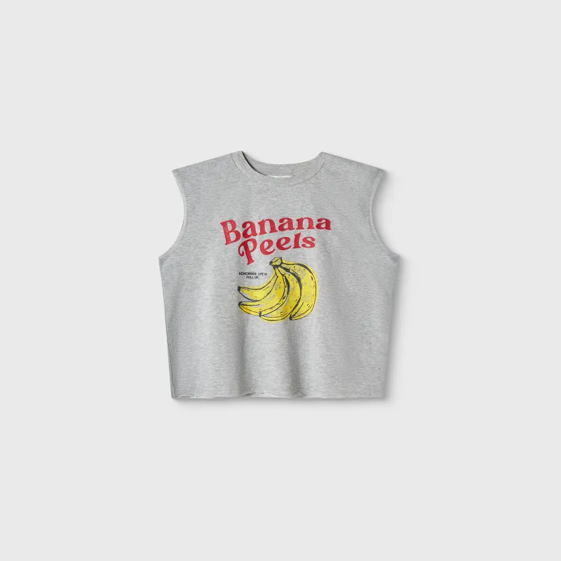 Әйелдерге арналған топ, өлшемі XS, мақта/полиэстер, сұр, Банандар, Micaelina, image-4