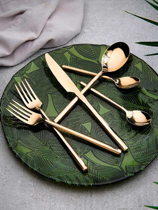 Ас құралдары, 6 тұлға, 24 зат, болат, алтын, Dublin, image-8