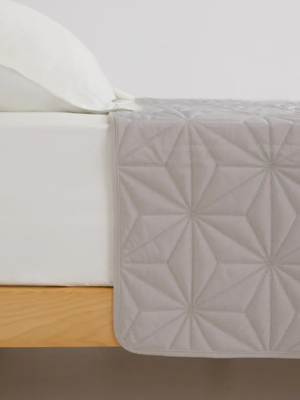 Покрывало, 220х240 см, стеганое, вельвет/микрофибра, бежевое, Toulouse, Stitch velvet, image-3