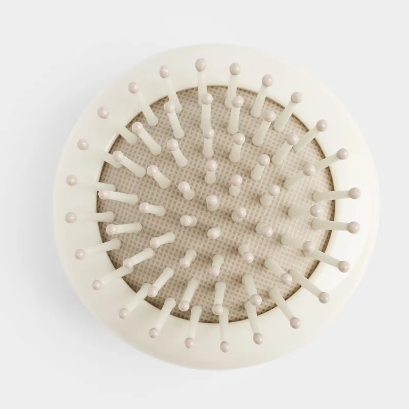 Шашқа арналған массаждық тарақ, 6 см, пластик/резеңке, жолға арналған, сарғылт-қоңыр, Travel color