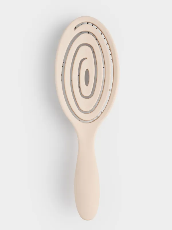 Расческа массажная для волос, 22 см, пластик, бежевая, Zipo new, image-1