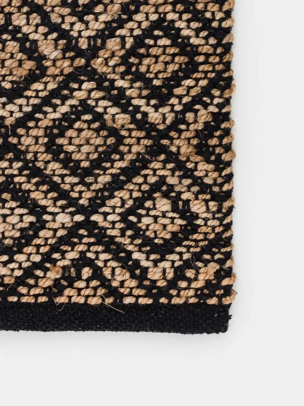 Кілем, 60х100 см, джут / мақта, құм / қара, Гауһар, Jute, image-3